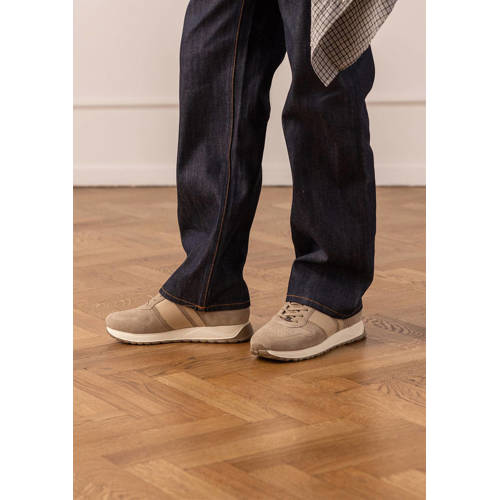Manfield suède sneakers beige afbeelding
