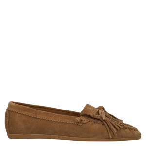 suède mocassins cognac