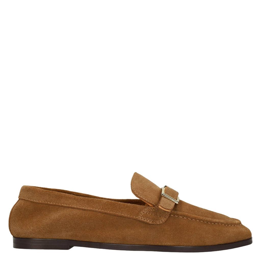 Cognackleurige dames Manfield suède loafers van leer