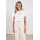 NUKUS T-shirt met pailletten ecru
