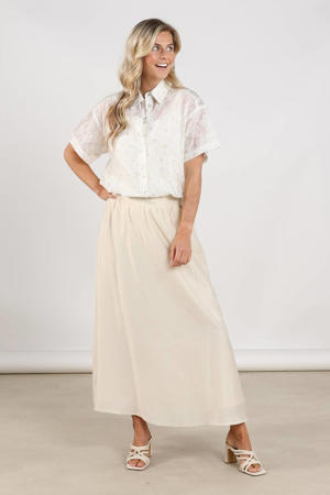 gebloemde blouse ecru