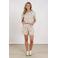 NUKUS regular high waist gebloemde casual short ecru met pailletten