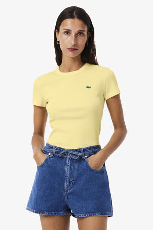 T-shirt geel rib gebreid