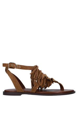 suède sandalen camel