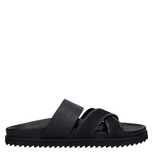 leren slippers zwart