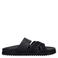 Manfield leren slippers zwart