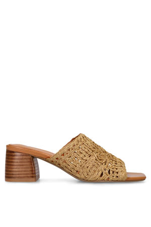 raffia muiltjes beige