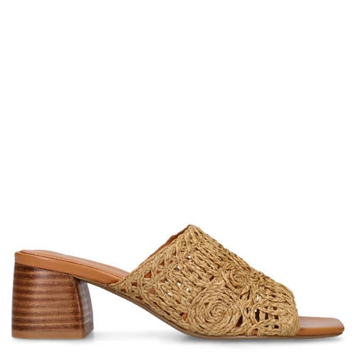 Manfield raffia muiltjes beige afbeelding