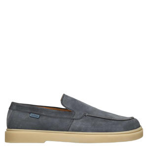 suède loafers blauw