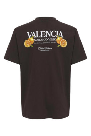T-shirt met backprint donkerbruin