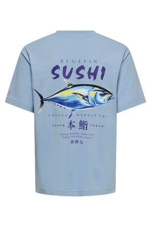 T-shirt met backprint blauw