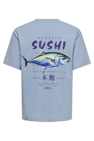 T-shirt met backprint blauw