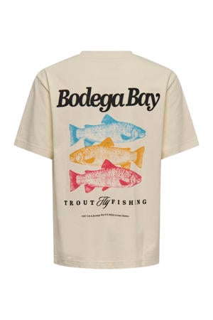 T-shirt met backprint ecru