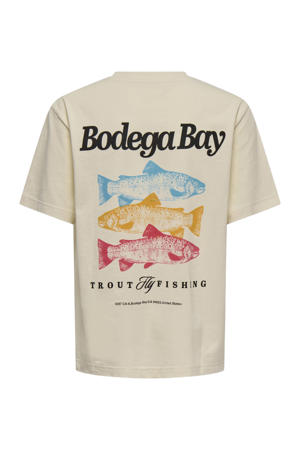 T-shirt met backprint ecru