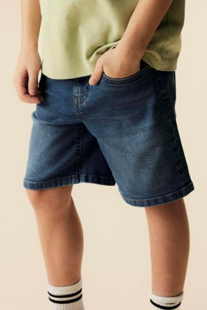 straight regular waist short medium blue denim