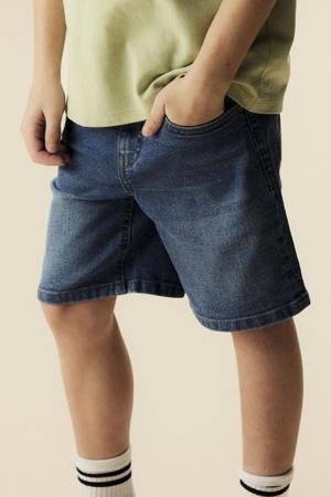 straight regular waist short medium blue denim