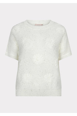 top met glitter ecru