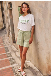thumbnail: Esqualo regular high waist sweatshort lichtgroen