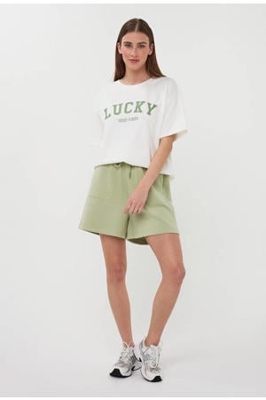 regular high waist sweatshort lichtgroen