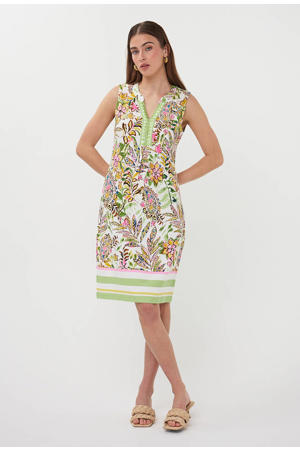 gebloemde korte jurk groen
