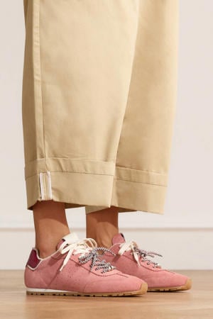 suède sneakers roze