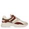 Manfield chunky leren sneakers wit/bordeaux
