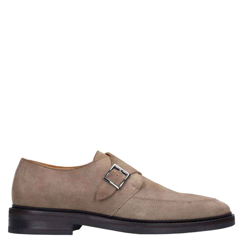 Taupe heren Manfield suède gespschoenen