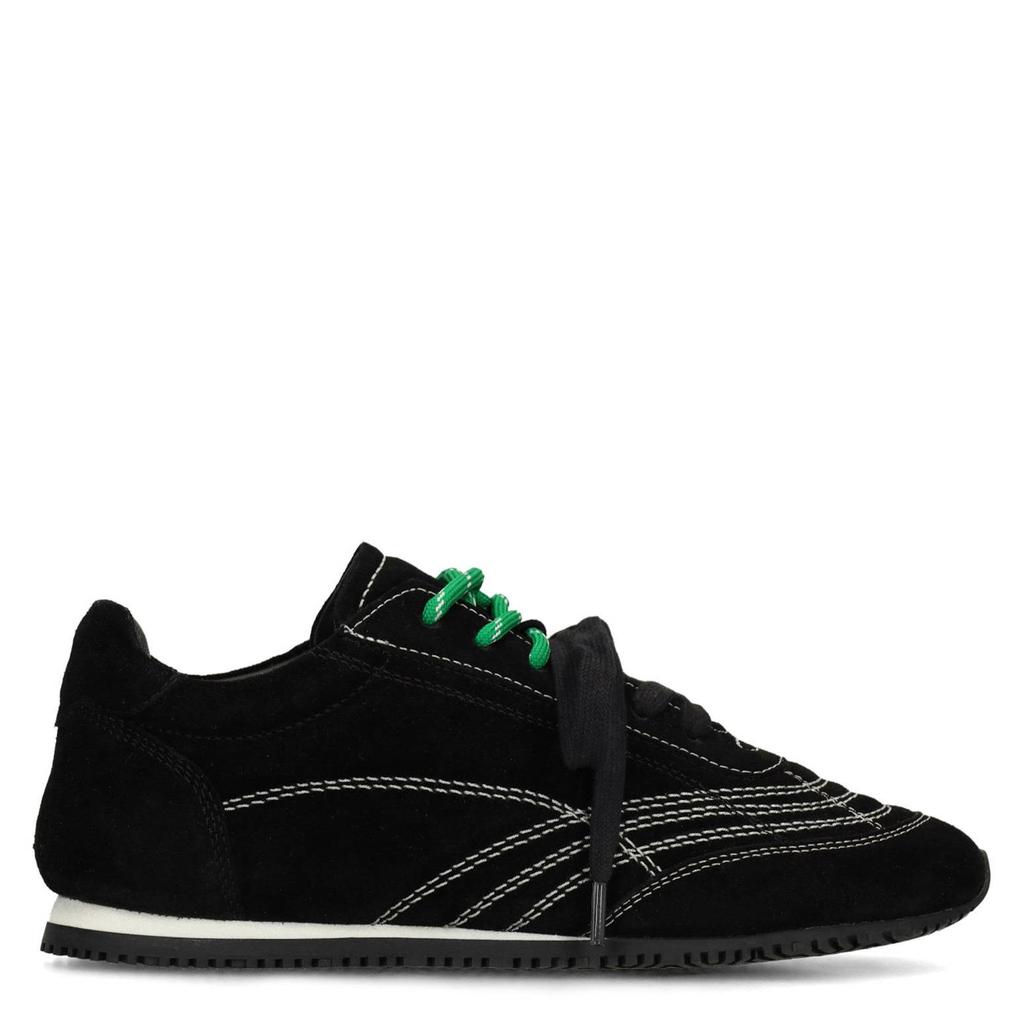 Zwarte dames Sacha suède sneakers met veters
