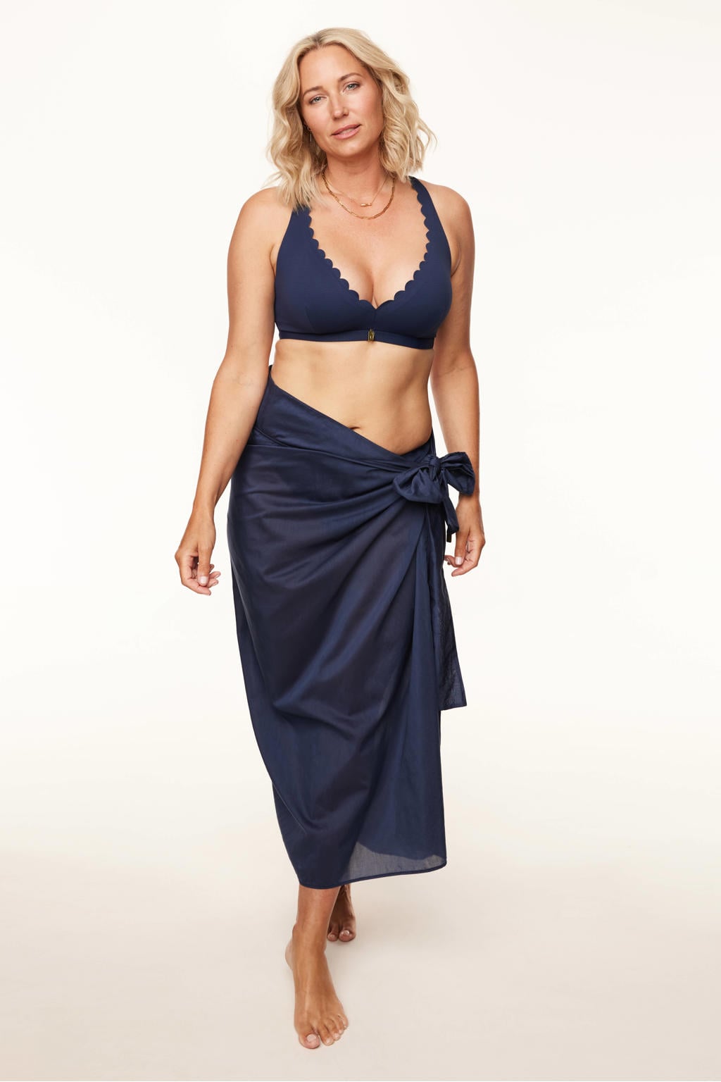 Annadiva Swim voorgevormde bikinitop Waves donkerblauw