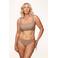 Annadiva Swim voorgevormde crop bikinitop Sparkling met lurex taupe