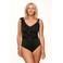 Annadiva Swim badpak Sparkling met lurex en ruches zwart