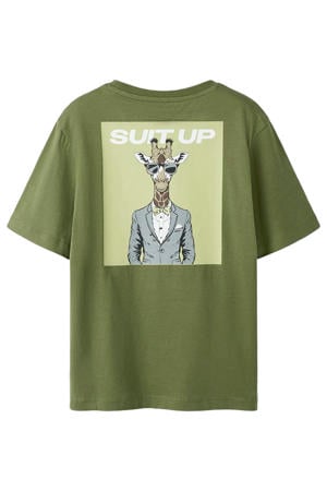 T-shirt met backprint groen
