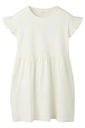 midi jurk broderie ecru