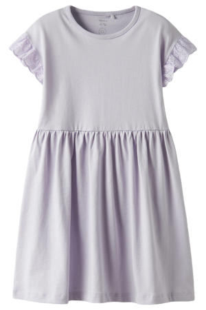 midi jurk broderie lila