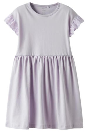 midi jurk broderie lila