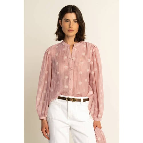 Expresso blouse lichtroze broderie afbeelding