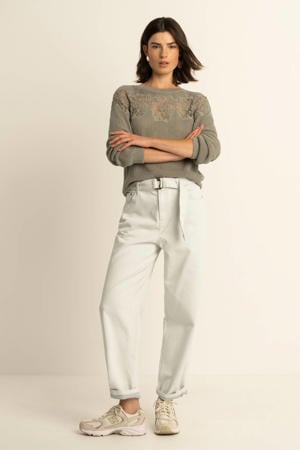 high waist mom jeans crème