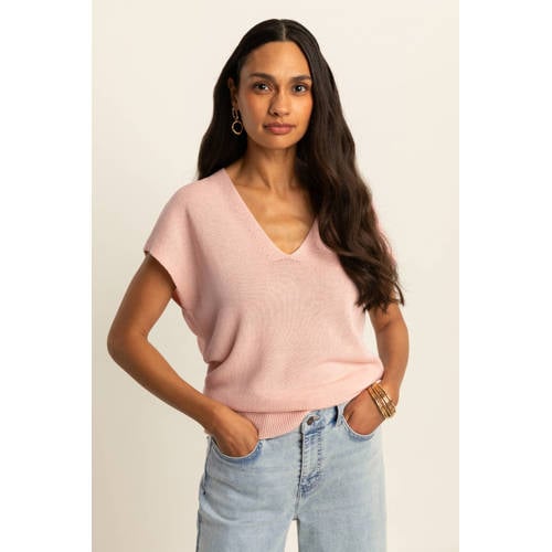 Expresso top lichtroze gebreid afbeelding