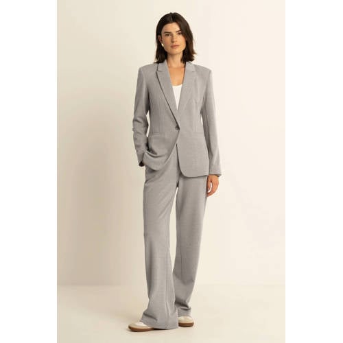 Expresso wide leg high waist flared broek beige afbeelding