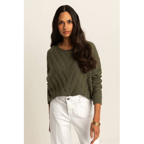 Expresso pullover olijfgroen gebreid afbeelding