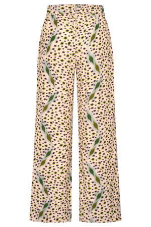 wide leg high waist casual broek multi
