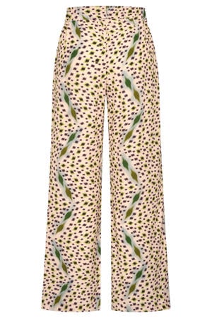 wide leg high waist casual broek multi