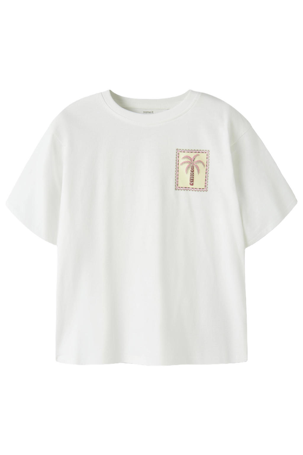 NAME IT KIDS T-shirt met backprint wit