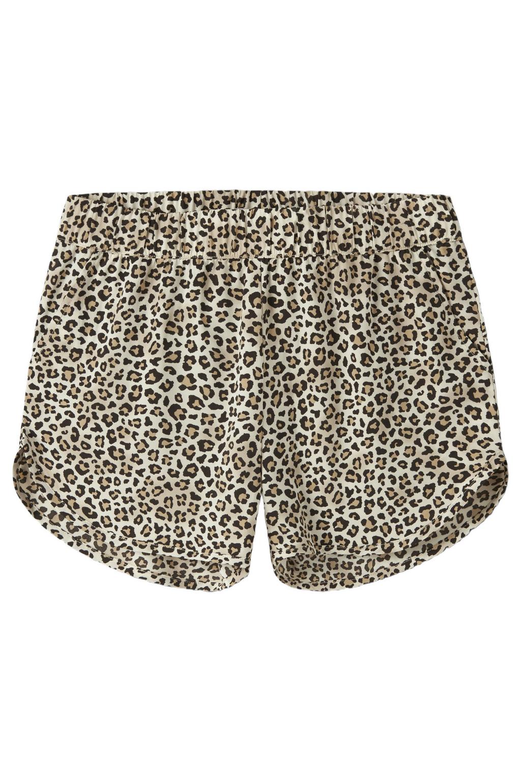 Beige en bruine meisjes NAME IT KIDS regular casual short van polyester met elastische tailleband en dierenprint