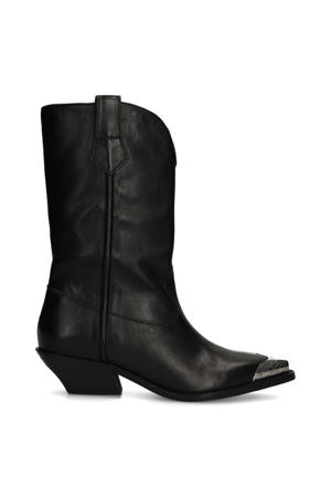 leren cowboylaarzen zwart