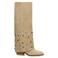 Sacha suède cowboylaarzen met flap en gekleurde studs beige