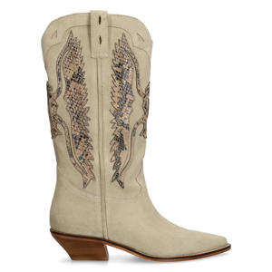 suède cowboylaarzen beige