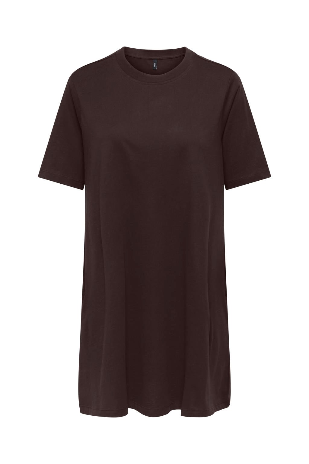 Donkerblauwe dames ONLY maxi jurk van katoen met effen, korte mouwen en ronde hals