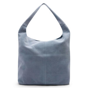 suede shopper blauw
