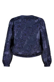 thumbnail: MS Mode jacquard bomberjack Plus Size - donkerblauw